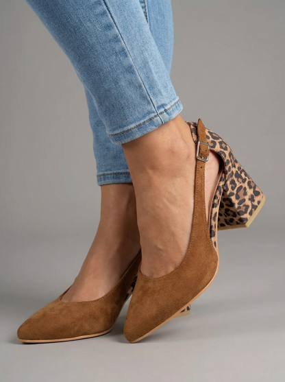 Venezia – Slingback με Τακούνι Animal Print